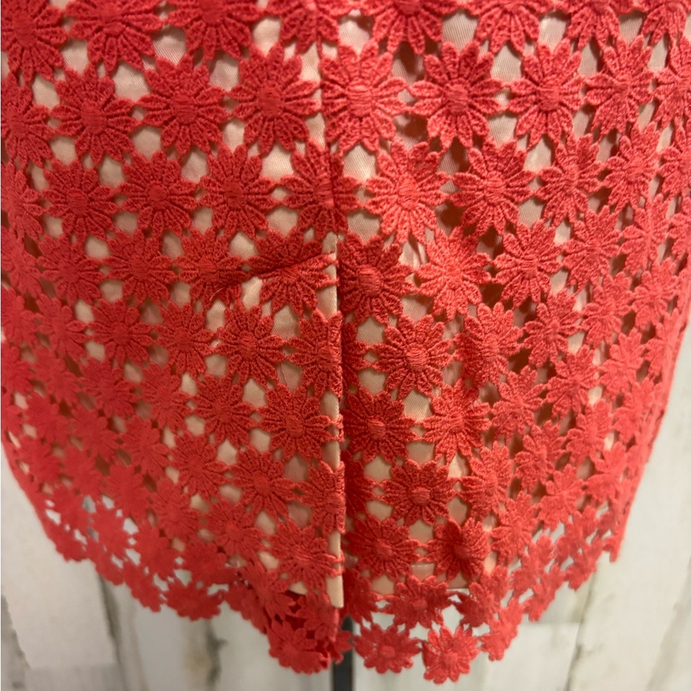 Talbots Coral Eyelet Pencil Skirt - Picture 7 of 10